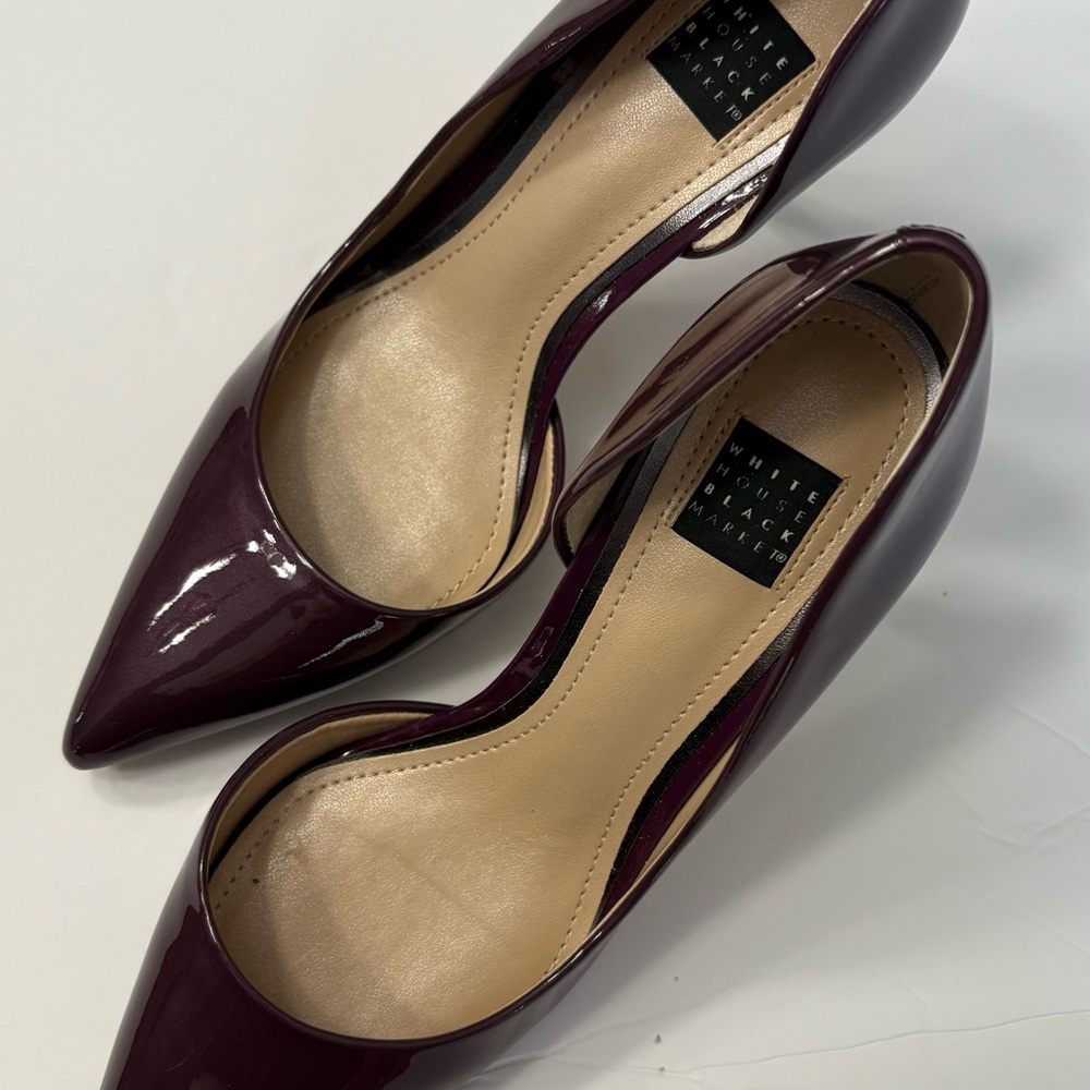 White House Black Market Purple Patent Heels